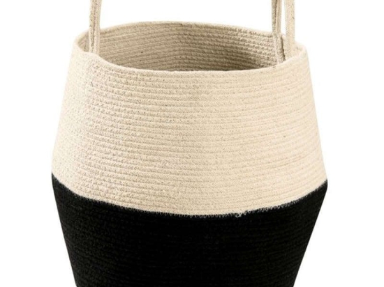 Καλάθι Αποθήκευσης με Χειρολαβές Zoco LOR-BSK-ZOCO-BLACK Black-Natural 30X30Χ35Cm Lorena Canals Βαμβάκι