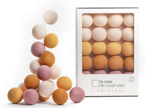 Φωτιστικό Γιρλάντα Με 20 Φωτάκια L'Original Santa Monica CP04380 Gold-Pink Cousin Paul Πολυέστερ