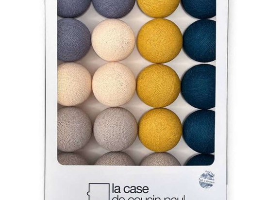 Γιρλάντα L'Original Bluebird CP05249 Με 20 Φωτάκια Φ7cm Blue-Yellow La Case De Cousin Paul Πολυέστερ
