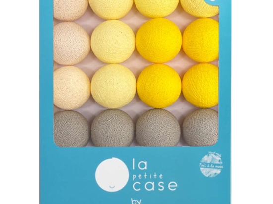 Γιρλάντα Gabriel CP05266 Με 16 Φωτάκια Φ5,5cm Grey-Yellow La Case De Cousin Paul Πολυέστερ