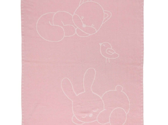 Κουβερτάκι Βρεφικό Πλεκτό N485340 75x100cm Pink-Beige Nattou Αγκαλιάς 75x100cm Πολυέστερ