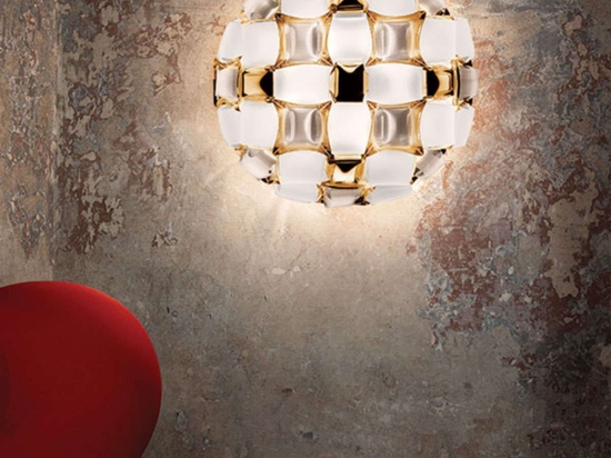 Φωτιστικό Οροφής - Πλαφονιέρα Mida Large - White-Gold Slamp Μέταλλο