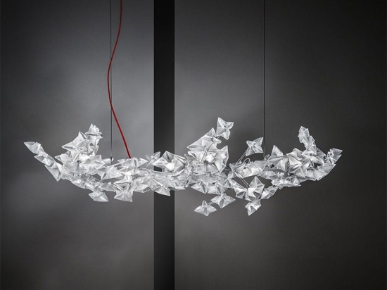 Φωτιστικό Οροφής Hanami Large Red Wire Transparent Slamp Lentiflex