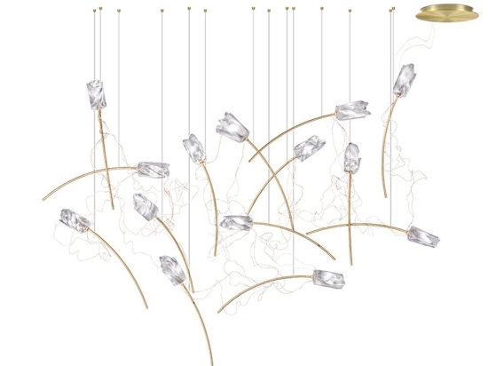 Φωτιστικό Οροφής Κρεμαστό Tulip 14 Free Standing Gold Slamp