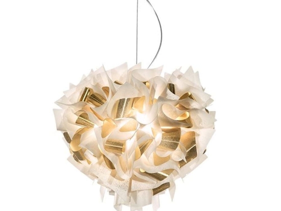 Φωτιστικό Οροφής Veli Aurea Large 4x12W E27 Led 60x50cm Με Διάφανο Καλώδιο White-Gold Slamp