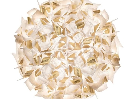 Πλαφονιέρα Veli Aurea Large 3x12W E27 Led 78x20cm White-Gold Slamp