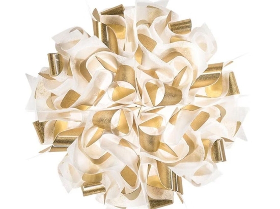 Πλαφονιέρα Veli Aurea Medium 2x12W E27 Led 53x20cm White-Gold Slamp
