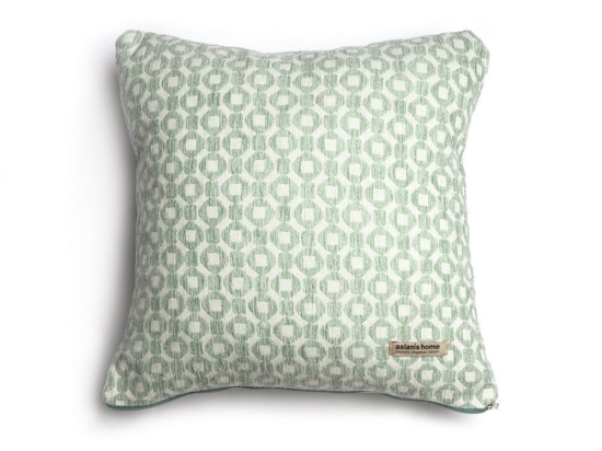 Μαξιλαροθήκη Διακοσμητική Vermio Classic Mint-Ice Aslanis Home 45X45 Βαμβάκι-Chenille