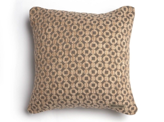 Μαξιλαροθήκη Διακοσμητική Vermio Classic Beige-Chocolate Aslanis Home 45X45 Βαμβάκι-Chenille