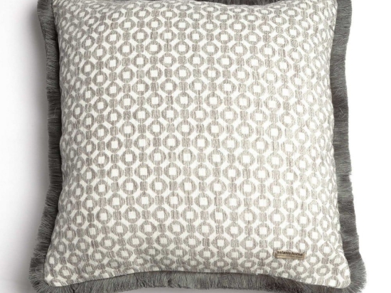 Μαξιλαροθήκη Διακοσμητική Vermio Trimming Grey-Sugar Aslanis Home 45X45 Βαμβάκι-Chenille