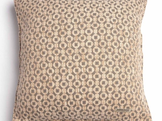 Μαξιλαροθήκη Διακοσμητική Vermio Ραφή Γκανς Beige-Chocolate Aslanis Home 60Χ60 Βαμβάκι-Chenille