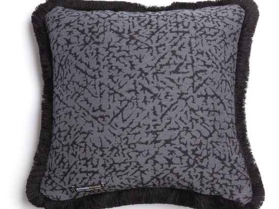Μαξιλαροθήκη Διακοσμητική Athos Trimming Graphite-Black Aslanis Home 45X45 Βαμβάκι-Chenille