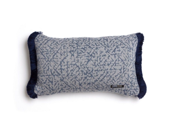 Μαξιλαροθήκη Διακοσμητική Athos Trimming Blue-Grey Aslanis Home 30X50 Βαμβάκι-Chenille