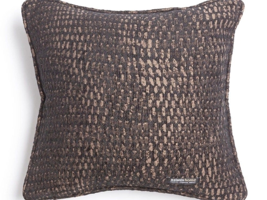 Μαξιλαροθήκη Διακοσμητική Ismaros Black-Choco Ραφή Γκανς Aslanis Home 45X45 Βαμβάκι-Chenille