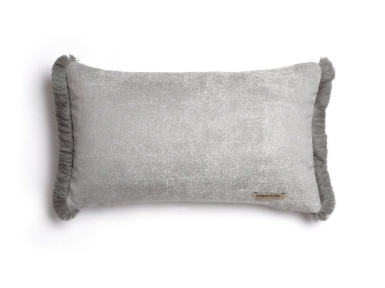 Μαξιλαροθήκη Διακοσμητική Kedros Grey-Silver Trimming Aslanis Home 30X50 Βαμβάκι-Chenille