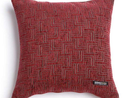 Μαξιλαροθήκη Διακοσμητική New Maze Classic Bordo Aslanis Home 45X45 Βαμβάκι-Chenille