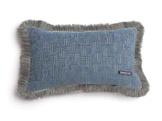 Μαξιλαροθήκη Διακοσμητική New Maze Trimming Blue Aslanis Home 30X50 Βαμβάκι-Chenille