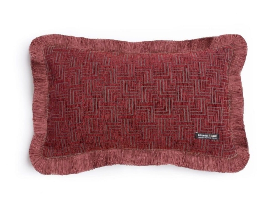 Μαξιλαροθήκη Διακοσμητική New Maze Trimming Bordo Aslanis Home 30X50 Βαμβάκι-Chenille
