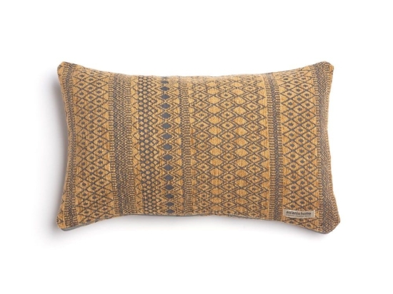 Μαξιλαροθήκη Διακοσμητική Olympos Classic Gold-Choco Aslanis Home 30X50 Βαμβάκι-Chenille