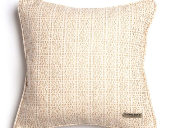 Μαξιλαροθήκη Διακοσμητική Onia Ραφή Γκανς Beige-Ecru Aslanis Home 60Χ60 Βαμβάκι-Chenille
