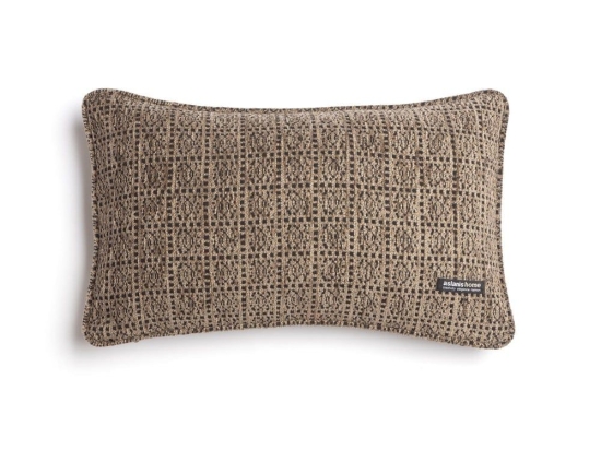 Μαξιλαροθήκη Διακοσμητική Onia Ραφή Γκανς Beige-Black Aslanis Home 30X50 Βαμβάκι-Chenille