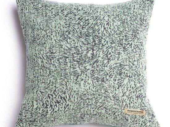 Μαξιλαροθήκη Διακοσμητική Parnassos Classic Mint-Grey Aslanis Home 45X45 Βαμβάκι-Chenille