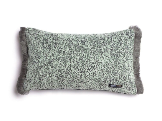 Μαξιλαροθήκη Διακοσμητική Parnassos Trimming Mint-Grey Aslanis Home 30X50 Βαμβάκι-Chenille
