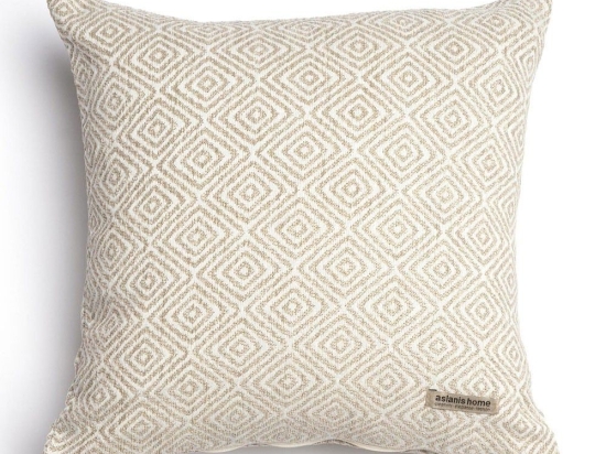 Μαξιλαροθήκη Διακοσμητική Panion Classic Sand-Ecru Aslanis Home 45X45 Βαμβάκι-Chenille