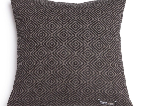 Μαξιλαροθήκη Διακοσμητική Panion Classic Black-Beige Aslanis Home 45X45 Βαμβάκι-Chenille
