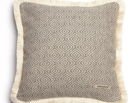 Μαξιλαροθήκη Διακοσμητική Panion Trimming Ecru-Beige Aslanis Home 45X45 Βαμβάκι-Chenille