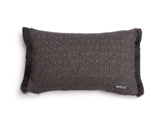 Μαξιλαροθήκη Διακοσμητική Panion Trimming Black-Beige Aslanis Home 30X50 Βαμβάκι-Chenille