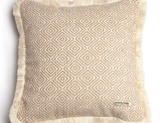 Μαξιλαροθήκη Διακοσμητική Panion Trimming Beige-Ecru Aslanis Home 60Χ60 Βαμβάκι-Chenille