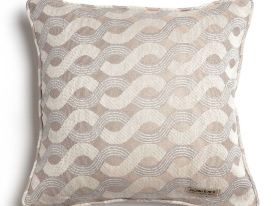 Μαξιλαροθήκη Διακοσμητική Pinovo Ραφή Γκανς Beige Sand Aslanis Home 60Χ60 Βαμβάκι-Chenille