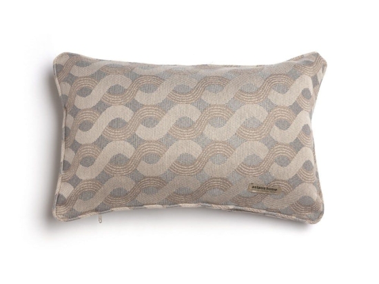 Μαξιλαροθήκη Διακοσμητική Pinovo Ραφή Γκανς Beige-Grey Aslanis Home 30X50 Βαμβάκι-Chenille
