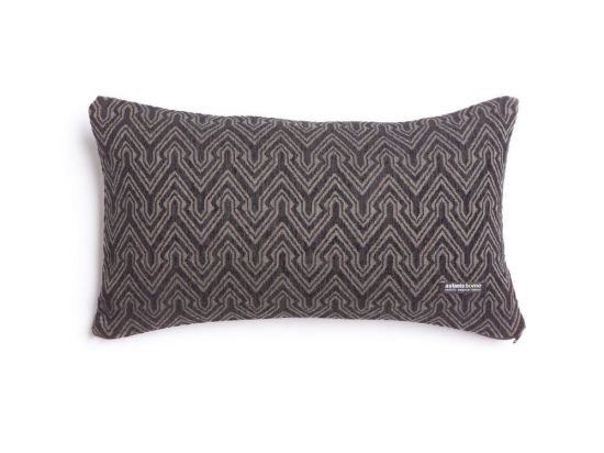 Μαξιλαροθήκη Διακοσμητική Tymfi Classic Black-Beige Aslanis Home 30X50 Βαμβάκι-Chenille