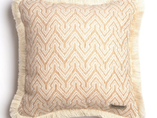 Μαξιλαροθήκη Διακοσμητική Tymfi Trimming Beige-Ecru Aslanis Home 45X45 Βαμβάκι-Chenille