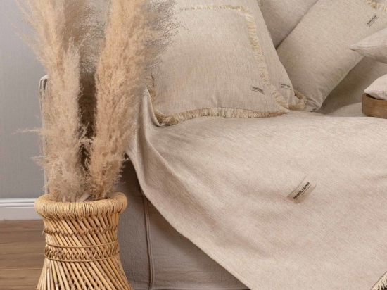 Ριχτάρι Four Seasons Sand Aslanis Home Πολυθρόνα 180x180cm Βαμβάκι-Chenille