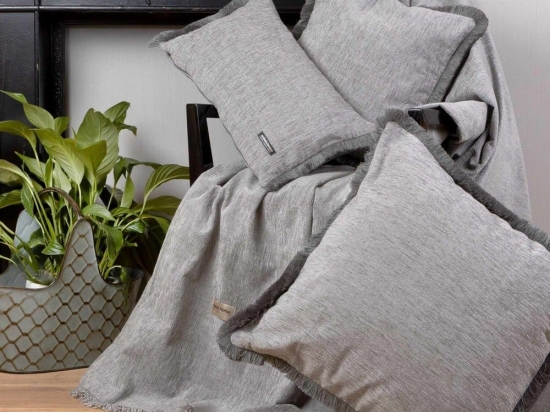 Ριχτάρι Four Seasons Grey Aslanis Home Τετραθέσιο 180x350cm Βαμβάκι-Chenille