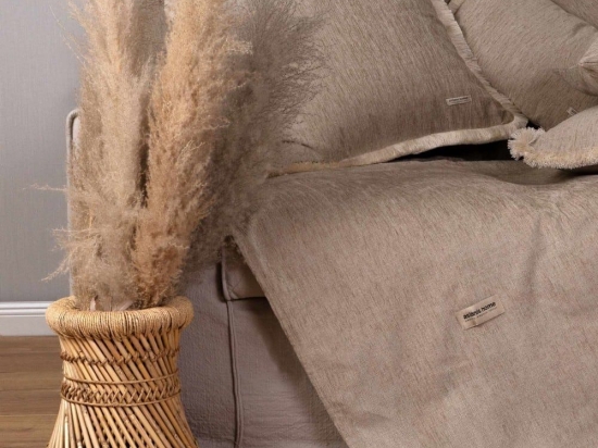 Ριχτάρι Four Seasons Beige-Brown Aslanis Home Πολυθρόνα 180x180cm Βαμβάκι-Chenille