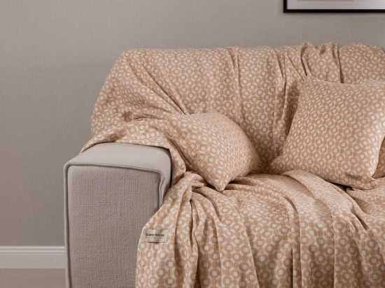 Ριχτάρι Vermio Beige-Ecru Aslanis Home Τριθέσιο 180x300cm Βαμβάκι-Polycotton