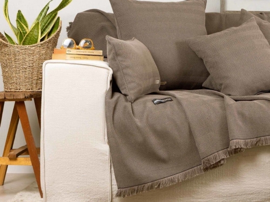 Ριχτάρι Atheras Brown Aslanis Home Διθέσιο 180x250cm Βαμβάκι-Πολυέστερ
