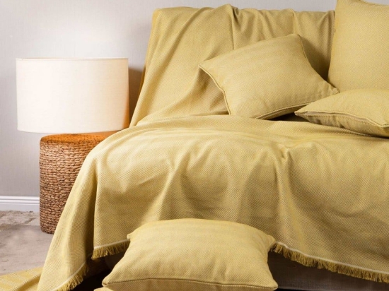 Ριχτάρι Atheras Olive Aslanis Home Τετραθέσιο 180x350cm Βαμβάκι-Πολυέστερ