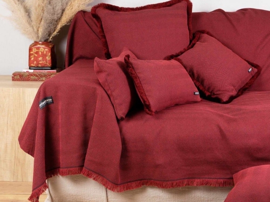 Ριχτάρι Atheras Bordo Aslanis Home Τριθέσιο 180x300cm Βαμβάκι-Πολυέστερ