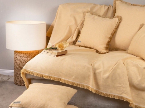 Ριχτάρι Atheras Ochre Aslanis Home Διθέσιο 180x250cm Βαμβάκι-Πολυέστερ