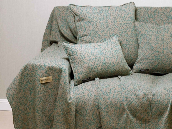 Ριχτάρι Athos Turquoise-Beige Aslanis Home Τετραθέσιο 180x350cm Βαμβάκι-Πολυέστερ