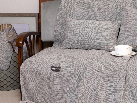 Ριχτάρι Ismaros Grey-Silver Aslanis Home Πολυθρόνα 180x180cm Βαμβάκι-Polycotton