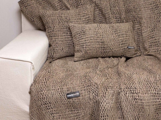 Ριχτάρι Ismaros Beige-Black Aslanis Home Πολυθρόνα 180x180cm Βαμβάκι-Polycotton