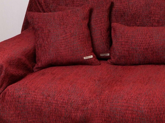 Ριχτάρι Ismaros Bordo-Grey Aslanis Home Τετραθέσιο 180x350cm Βαμβάκι-Polycotton
