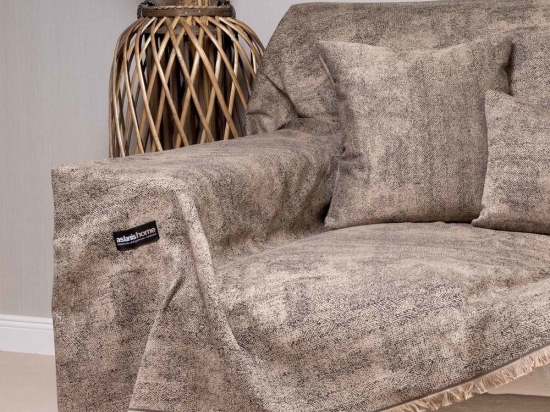 Ριχτάρι Kedros Sand-Brown Aslanis Home Πολυθρόνα 180x180cm Βαμβάκι-Πολυέστερ
