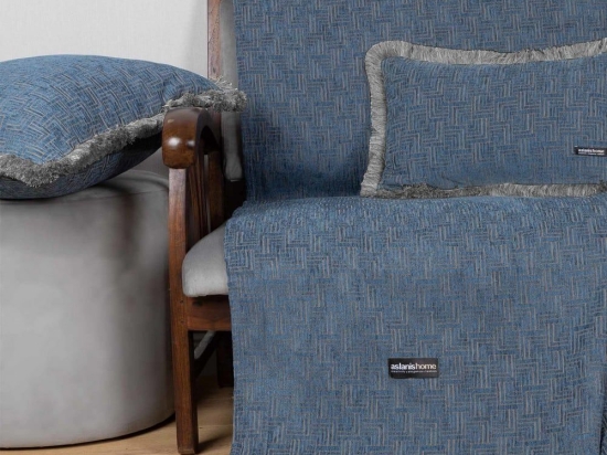 Ριχτάρι New Maze Blue Aslanis Home Πολυθρόνα 180x180cm Βαμβάκι-Polycotton